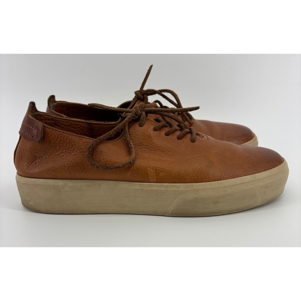 Frye Beacon‎ Low Lace Sneakers Men's 9.5 Caramel Brown Leather